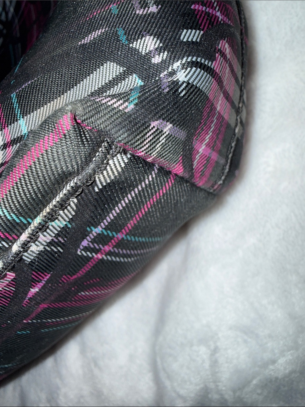 Coach Black Plaid Tote with Pink Accents - Picture 3 of 12